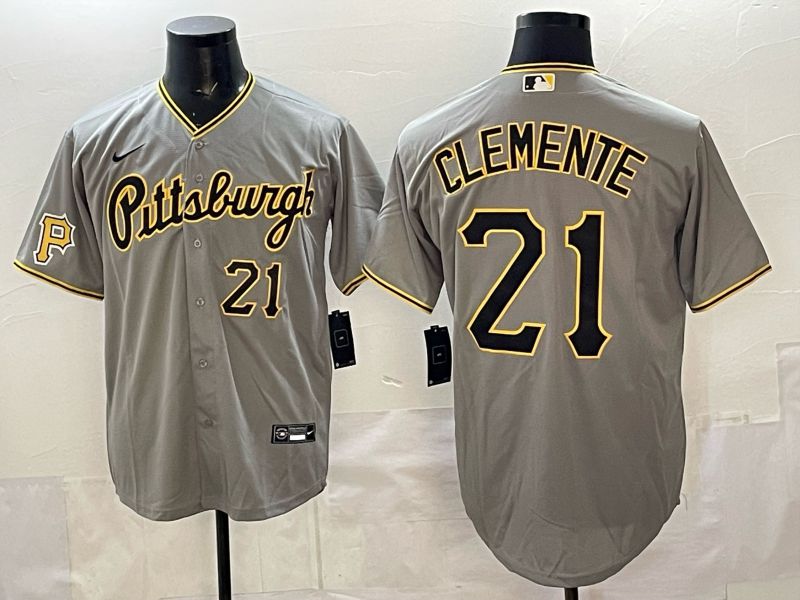 Men Pittsburgh Pirates #21 Clemente Grey Game 2026 Nike MLB Jersey style 003->pittsburgh pirates->MLB Jersey